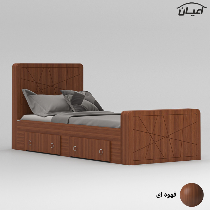 تخت خواب یک نفره اعیان مدل FH719 سایز 90x200 سانتی متر