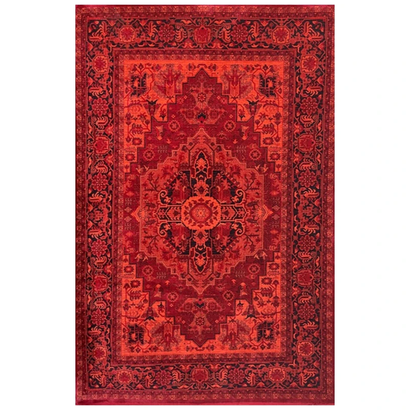 فرش ماشینی 700 شانه زمینه لاکی حاشیه لاکی مدل بلوچ bcf کد 824