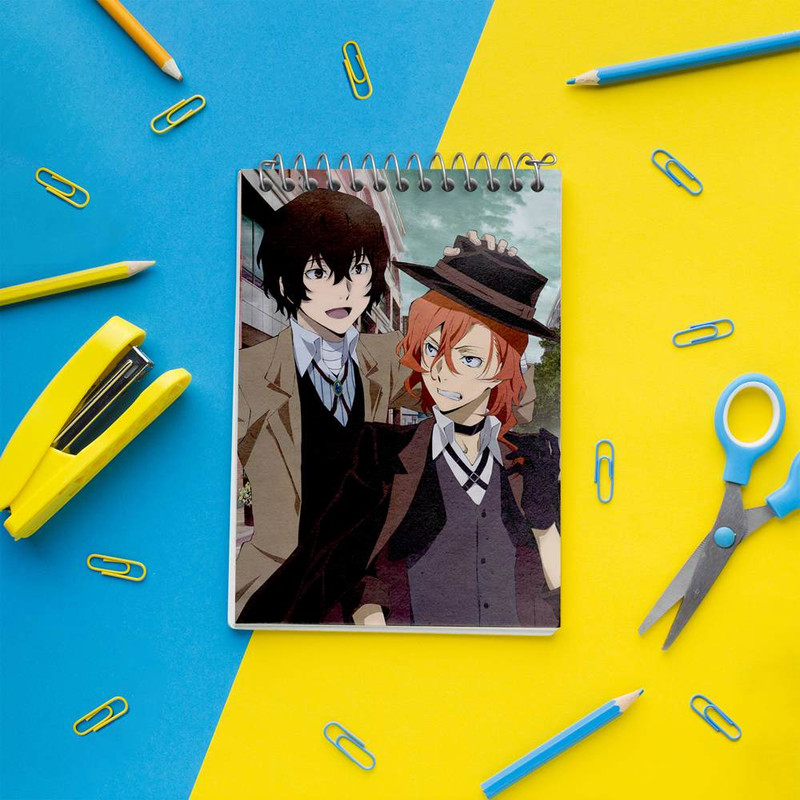 دفتر یادداشت 50 برگ خندالو مدل دازای اوسامو انیمه سگ های ولگرد بانگو کد 13674