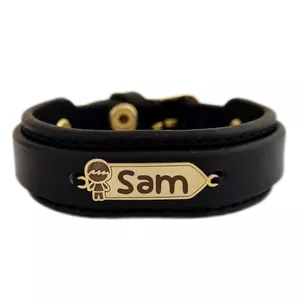 دستبند طلا 18 عیار بچگانه لیردا مدل اسم سام  KDK