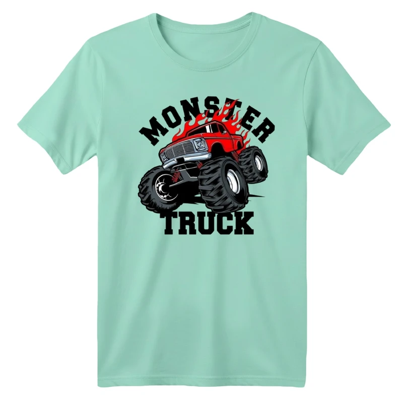 تی شرت آستین کوتاه بچگانه مدل ماشین آفرود