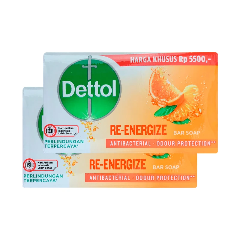 صابون ضد باکتری دتول مدل RE ENERGIZE وزن 100 گرم بسته 2 عددی