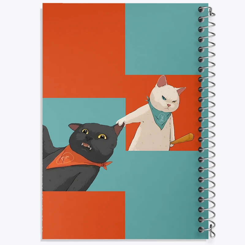 دفتر ژورنال نویسی 50 برگ خندالو مدل نقطه ای طرح گربه های بامزه کد N4003