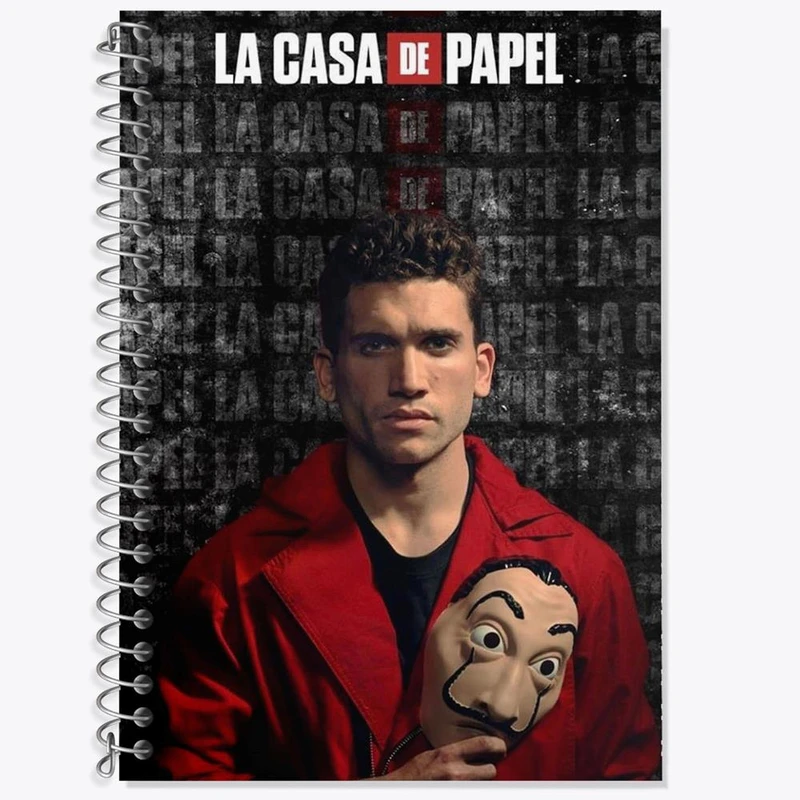 دفتر زبان 50 برگ خندالو مدل دو خط طرح دنور سریال Money Heist کد 3230