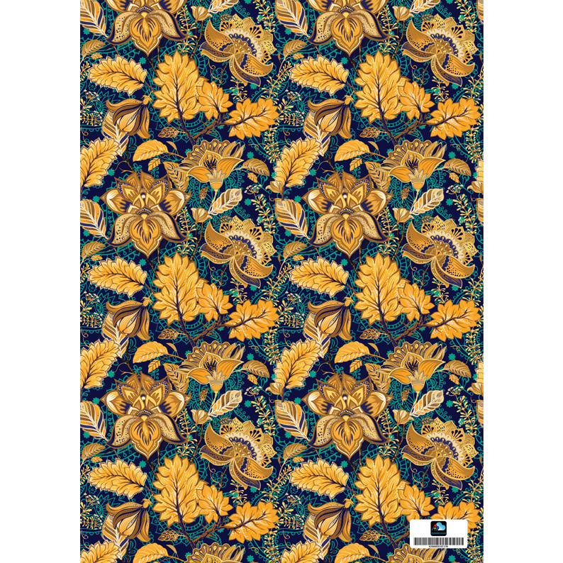 کاغذ کادو آسمان شهر طرح برگ‌ کد 113 بسته 5 عددی