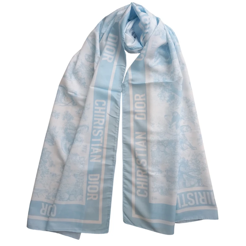 شال زنانه مدل نخی تابستانی حاشیه ساده طبیعت و جنگل کد 24