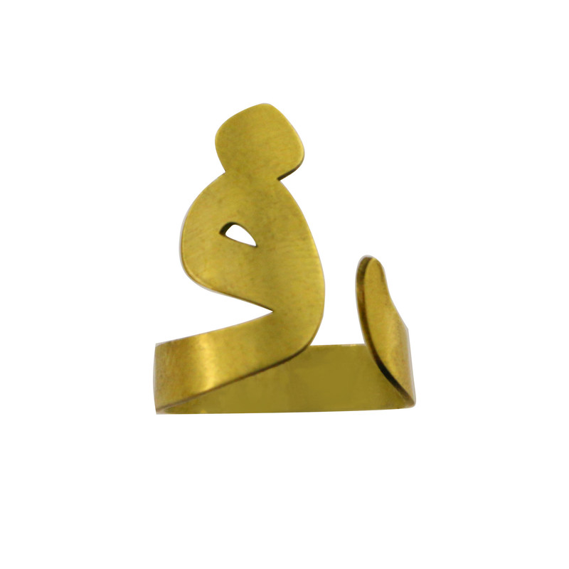 انگشتر نقره زنانه دلی جم طرح ف کد D 580