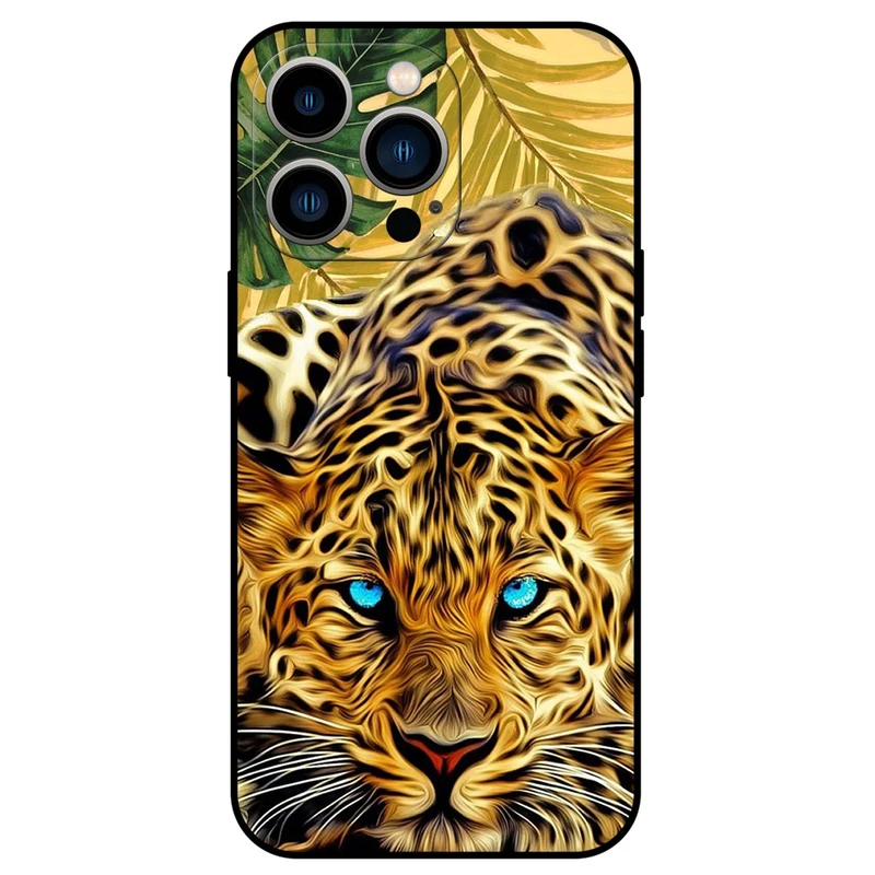 کاور مگافون طرح پلنگ مدل 7455 مناسب برای گوشی موبایل اپل iPhone 14 Pro Max  