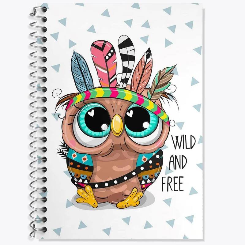 دفتر زبان 50 برگ خندالو مدل دو خط طرح جغد کد 5053