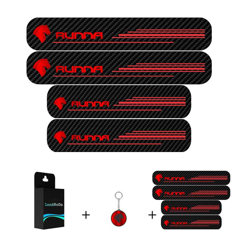 برچسب پارکابی خودرو لندمون کد LC010 MR مناسب برای رانا مجموعه 4عددی به همراه جاکلیدی