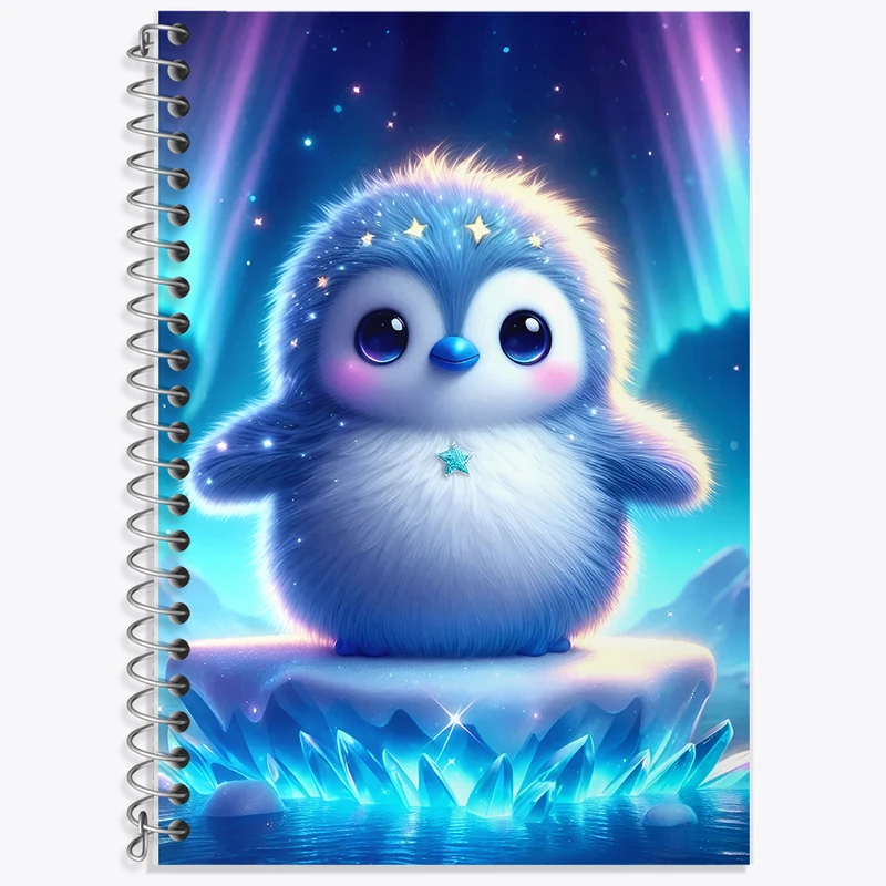 دفتر زبان 50 برگ خندالو مدل دو خط طرح پنگوئن کیوت کد F5470