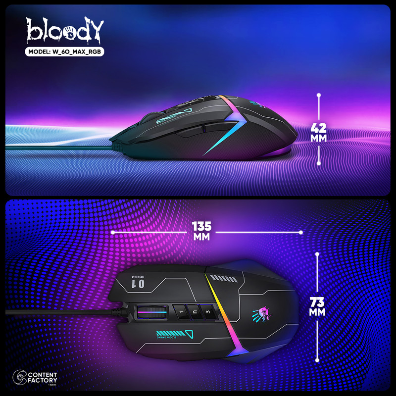 ماوس مخصوص بازی بلادی مدل W60 Max-RGB