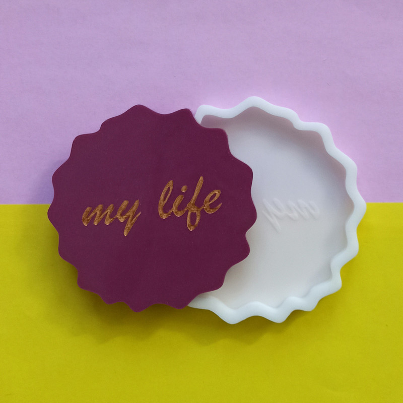 قالب رزین مدل زیر لیوانی طرح My Life کد MF1