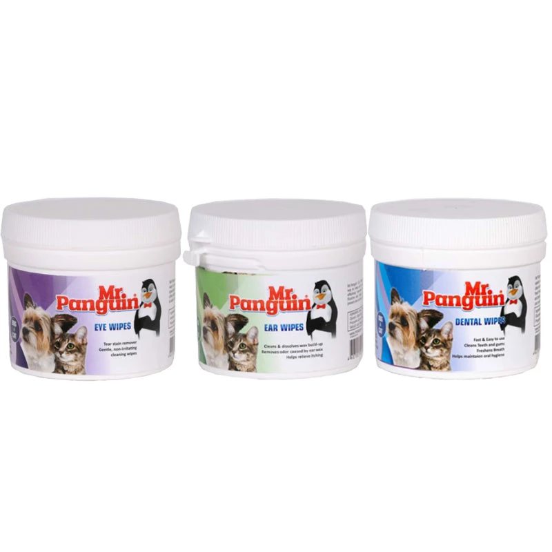 دستمال مرطوب حیوانات خانگی مستر پنگوئن مدل Mix بسته 3 عددی