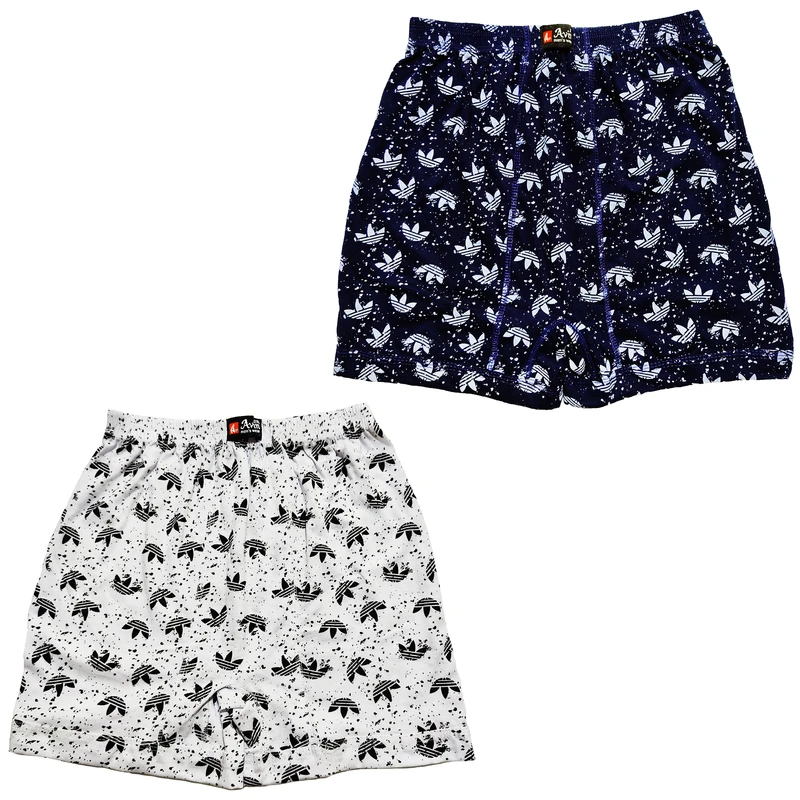 شورت مردانه آوین مدل پادار نخ پنبه کد 34 مجموعه 2 عددی