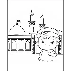 کاغذ رنگ آمیزی طرح زیارت پسربچه بسته 50 عددی