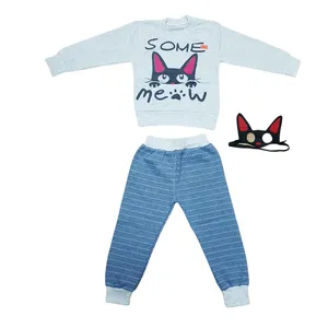 ست 3 تکه لباس بچگانه طرح گربه مدل gorbe02