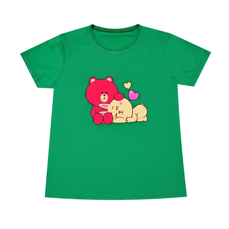 تی‌شرت آستین کوتاه دخترانه مدل خرسی کد SZ