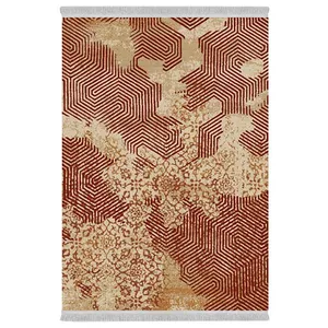 فرش پارچه‌ای دفه مدل فرشینه هازان مخمل طرح فانتزی کد 3400