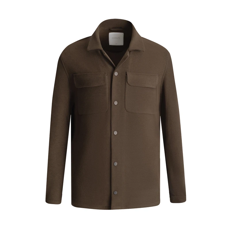 پیراهن آستین بلند یقه برگردان مردانه کروم مدل شکت دو جیب 2523901