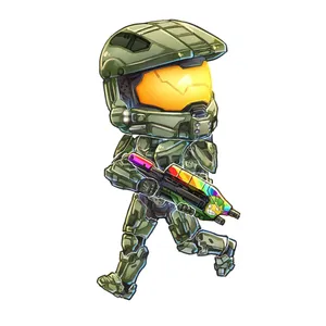 استیکر لپ تاپ و موبایل مدل بازی طرح هیلو مستر چیف Halo Master Chief کد 3722