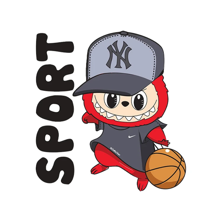 استیکر پارچه و لباس پاد آفرین مدل لبوبو ورزشکار کد 17