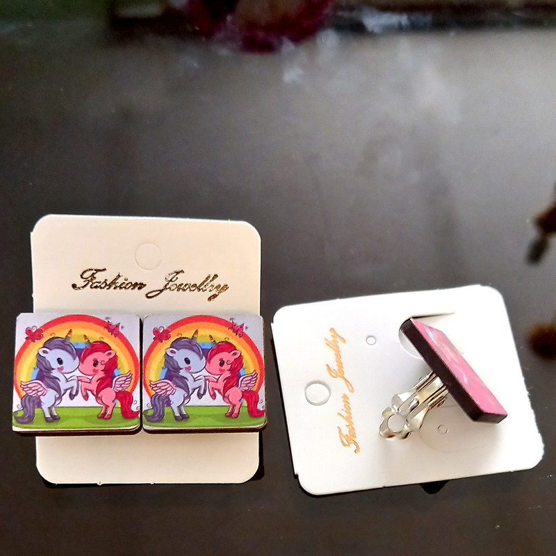 گوشواره دخترانه مدل اسب پونی دوقلو کد 2-poni