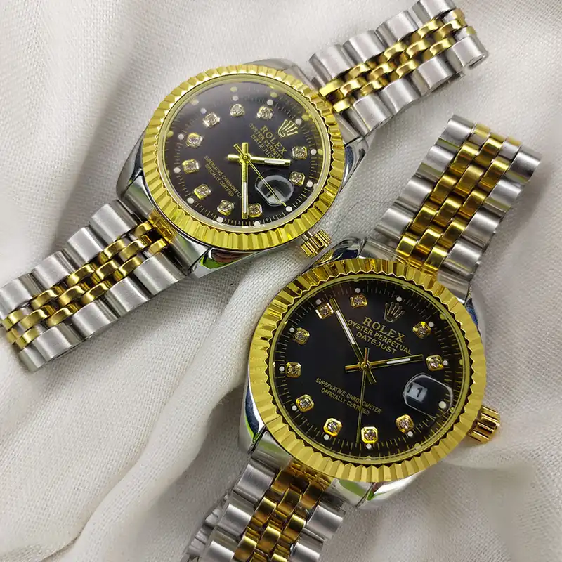 ست ساعت مچی عقربه ای زنانه و مردانه مدل تاریخ دار دیت جاست