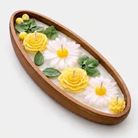 شمع دستساز معطر  مدل قایقی با رایحه لیمو و وانیل زمان اتمام 30 ساعت