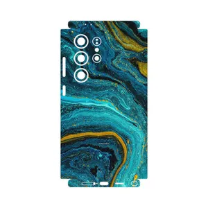 MAHOOT Turquoise marblewith golden streaks-FullSkin Cover Sticker for Samsung Galaxy S24 Ultra