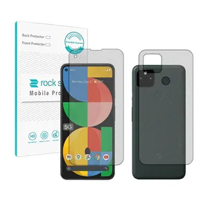 Matte Rockspace HyMTT screen protector suitable for the Pixel 5a 5G mobile phone along with the back of the phone