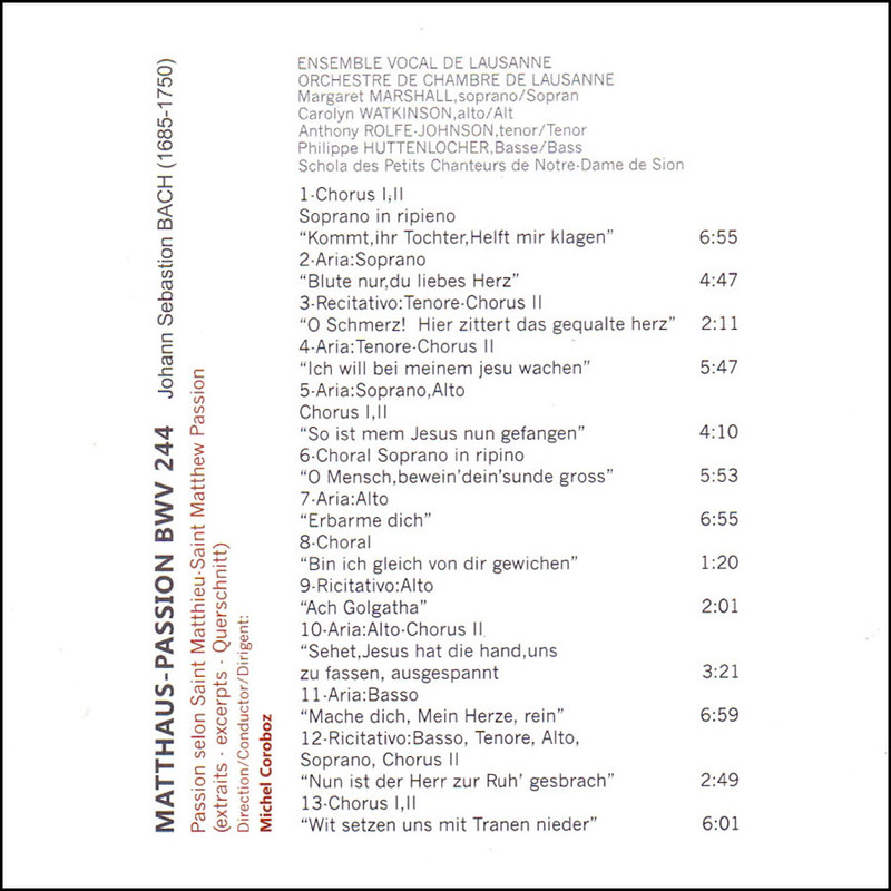 آلبوم موسیقی MATTHAUS PASSION BWV244 اثر یوهان سباستین باخ