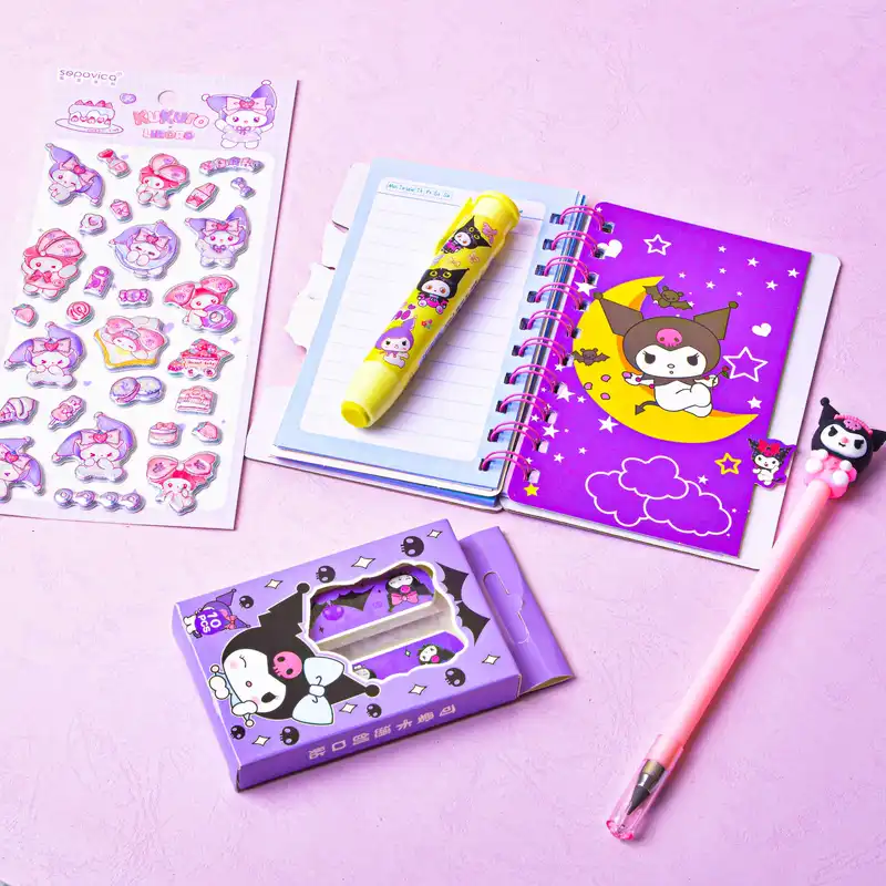 بسته اوازم تحریر مدل کرومی کد 001 مجموعه 5 عددی