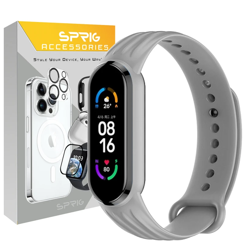 بند اسپریگ مدل NV Silicone مناسب برای ساعت هوشمند شیائومی Mi band 3/4/5