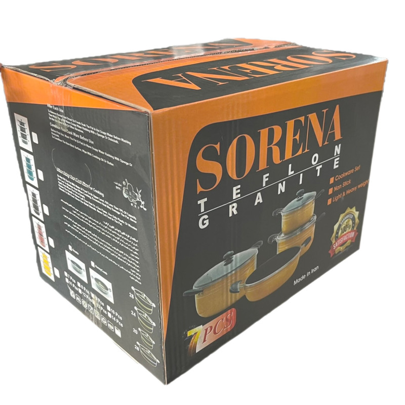 سرویس قابلمه و تابه گرانیتی ۱۴ پارچه سورنا مدل ۴۵۵