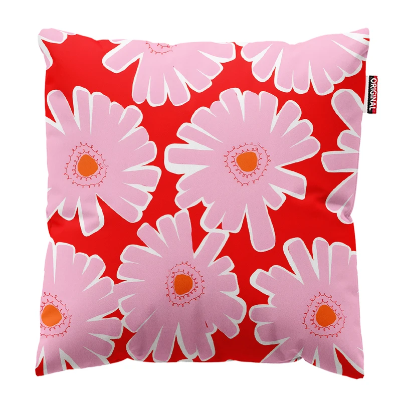 کوسن پاد آفرین مدل مینیمال طرح گل و برگ کد PK303554 سایز 30*30 سانتی متر