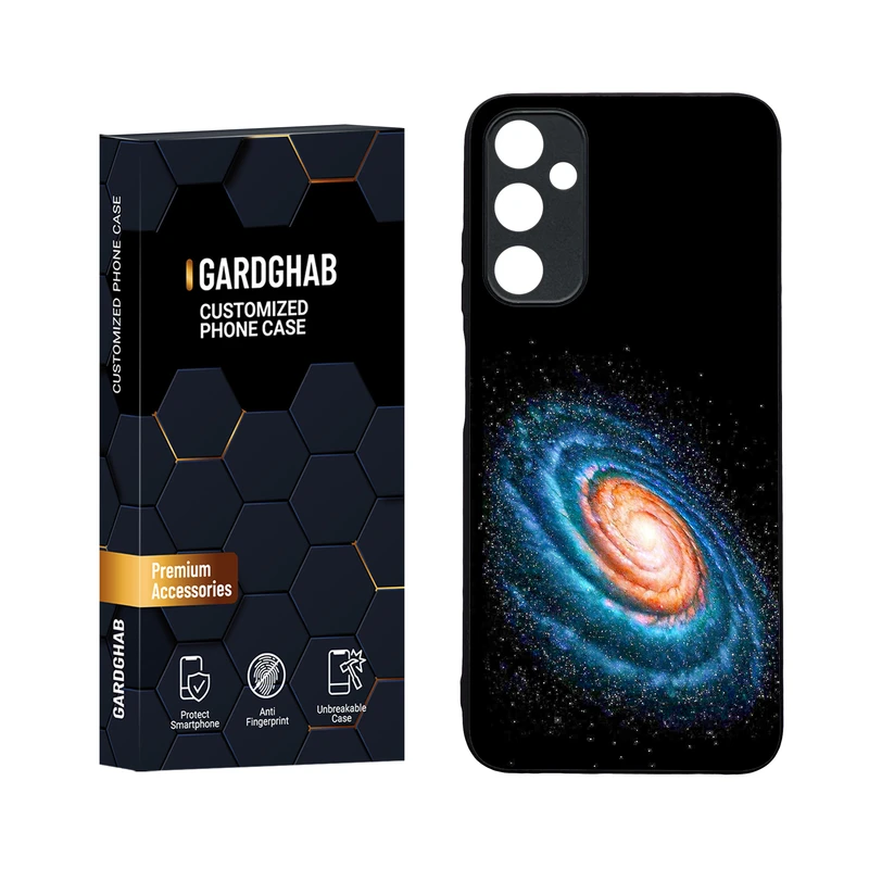 کاور گارد قاب مدل دورژله ای پشت گلس کهکشان مناسب برای گوشی موبایل سامسونگ Galaxy A05s