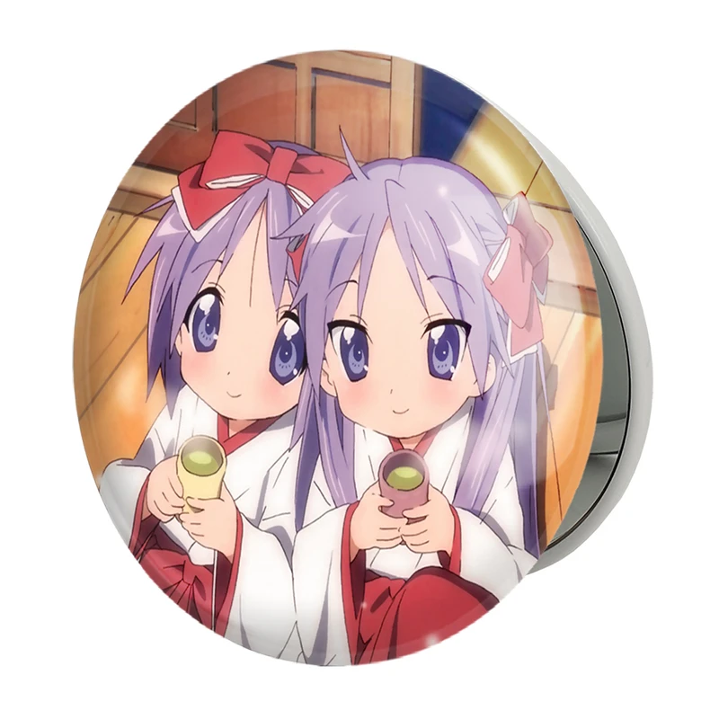 آینه جیبی خندالو طرح انیمه ستاره خوش شانس Lucky Star مدل تاشو کد 23589 