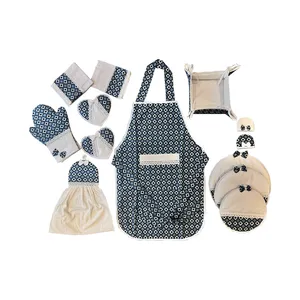 سرویس پارچه ای آشپزخانه طرح لوزی 14 تکه