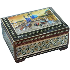 جعبه جواهرات خاتم کاری طرح چوگان کد 59979