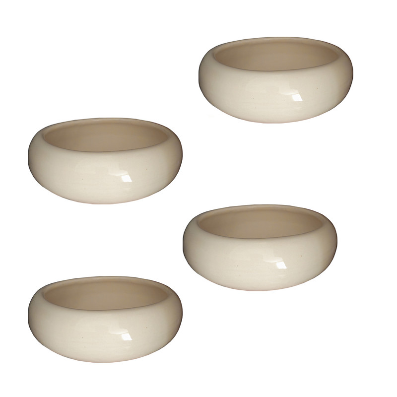 گلدان سفالی مدل بنسای گرد کد ۳ بسته ۴ عددی