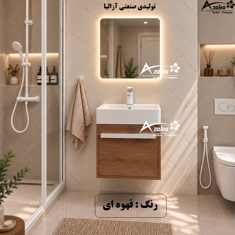 ست کابینت روشویی آزالیا مدل یارا Yara12 به همراه آینه بکلایت