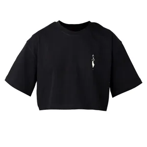 کراپ‌تاپ آستین کوتاه زنانه مدل محرم کد 07 رنگ مشکی