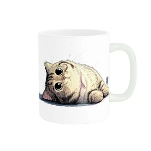 ماگ پاد آفرین مدل گربه بامزه فانتزی خوابیده کد 2413