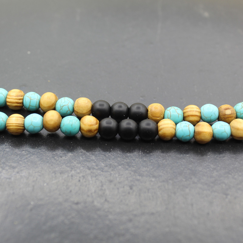 گردنبند مردانه رزالیا مدل فیروزه کد NM-BRP-2