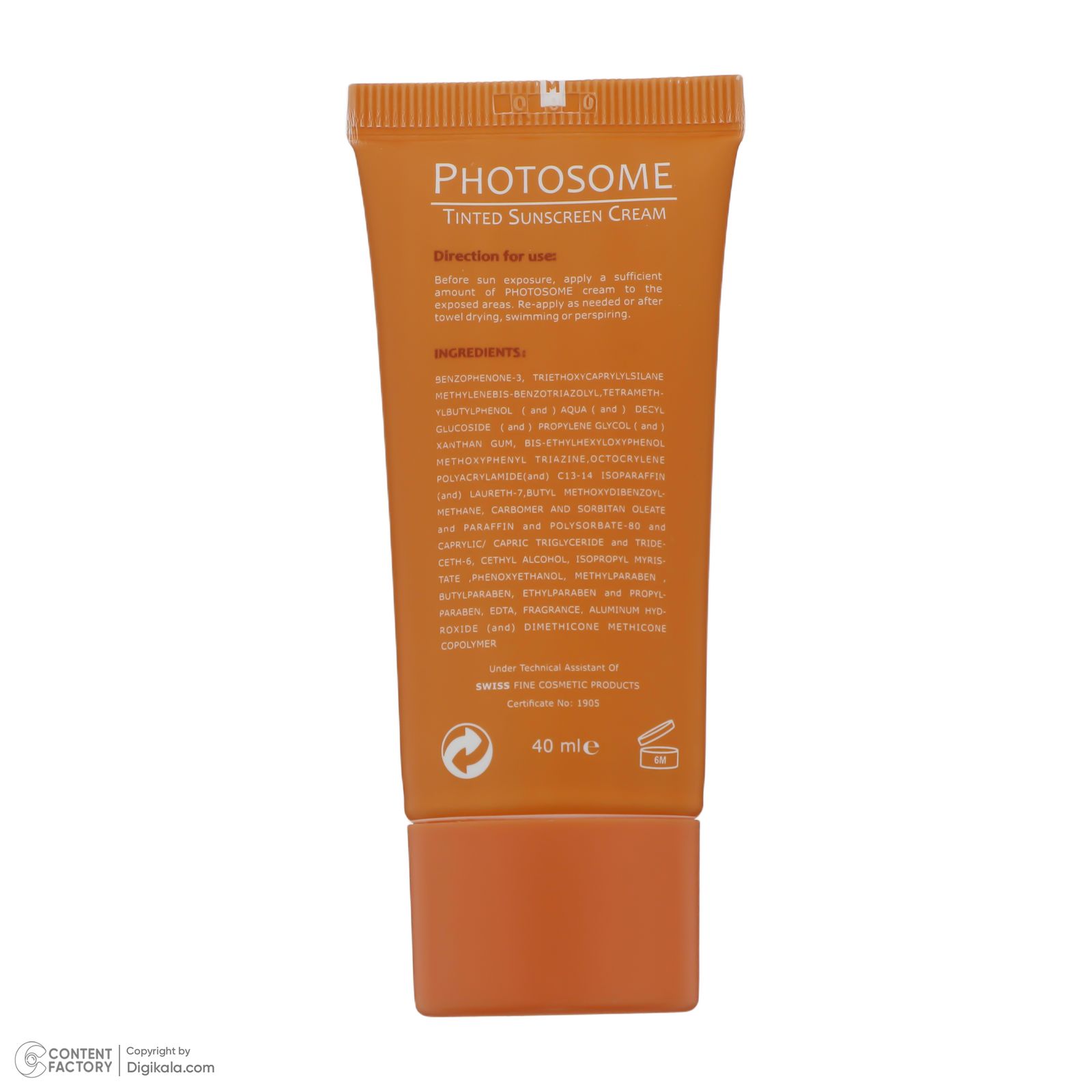 کرم ضد آفتاب رنگی فیس دوکس SPF 30 مدل photosome 02  محافظ اشعه UVA و UVB، ‌ضد آب، مناسب پوست های خشک حجم 40 میلی لیتر -  - 5