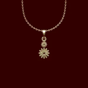 گردنبند طلا 18 عیار زنانه مدوپد مدل گل کد HH2-1-1203