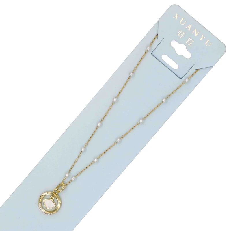 عکس شماره 3 : گردنبند دخترانه مدل صدف و دایره نگینی