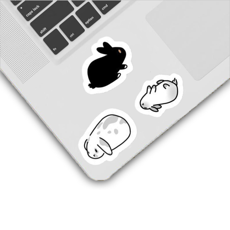 استیکر لپ تاپ و موبایل بووم طرح خرگوش کد 13 مجموعه 9 عددی