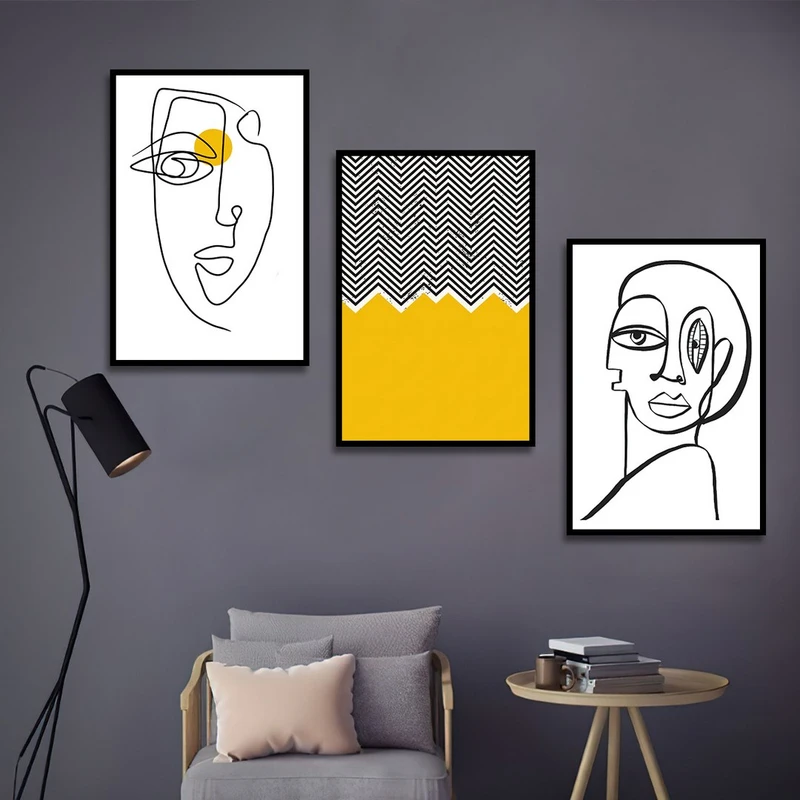 تابلو بکلیت طرح نقاشی مدرن مدل شاین اکلیلی B-1435 مجموعه 3 عددی